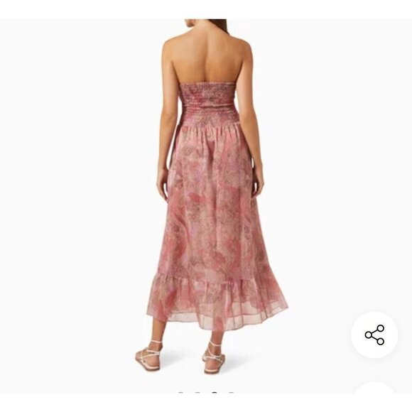 NWT‎ Strapless Arianne Dress Misa Los Angeles Paisley Pink Chiffon Size M - Picture 2 of 16